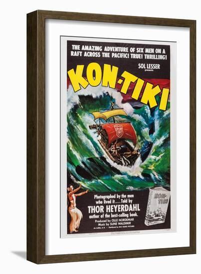 Kon-Tiki, Norwegian Poster, 1950-null-Framed Art Print