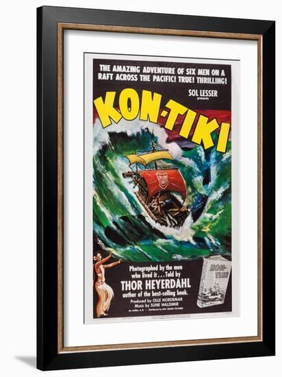 Kon-Tiki, Norwegian Poster, 1950-null-Framed Art Print