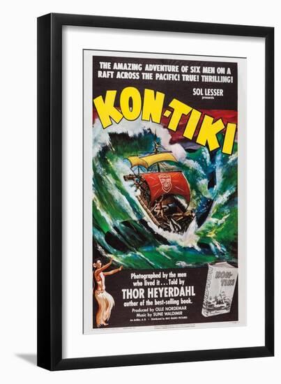 Kon-Tiki, Norwegian Poster, 1950-null-Framed Art Print