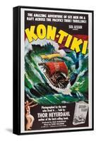 Kon-Tiki, Norwegian Poster, 1950-null-Framed Stretched Canvas