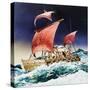 Kon-Tiki on its Epic Voyage-English School-Stretched Canvas