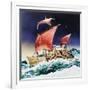 Kon-Tiki on its Epic Voyage-English School-Framed Giclee Print