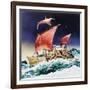 Kon-Tiki on its Epic Voyage-English School-Framed Giclee Print