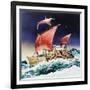 Kon-Tiki on its Epic Voyage-English School-Framed Giclee Print