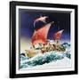 Kon-Tiki on its Epic Voyage-English School-Framed Giclee Print