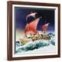 Kon-Tiki on its Epic Voyage-English School-Framed Giclee Print