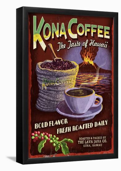 Kona Coffee - Hawaii-null-Framed Poster