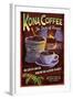 Kona Coffee - Hawaii-Lantern Press-Framed Art Print