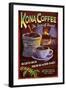 Kona Coffee - Hawaii-Lantern Press-Framed Art Print