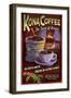 Kona Coffee - Hawaii-Lantern Press-Framed Art Print