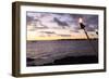 Kona, Hawaii, Big Island, Tiki Torch over Ocean at Kailua-Kona Beach-Bill Bachmann-Framed Photographic Print