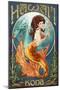 Kona, Hawaii - Mermaid-Lantern Press-Mounted Art Print