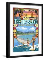 Kona, Hawaii - Montage Scene-Lantern Press-Framed Art Print