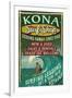 Kona, Hawaii - Surf Shop-Lantern Press-Framed Art Print