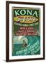 Kona, Hawaii - Surf Shop-Lantern Press-Framed Art Print