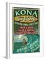 Kona, Hawaii - Surf Shop-Lantern Press-Framed Art Print