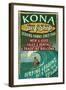 Kona, Hawaii - Surf Shop-Lantern Press-Framed Art Print