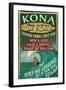 Kona, Hawaii - Surf Shop-Lantern Press-Framed Art Print