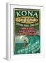 Kona, Hawaii - Surf Shop-Lantern Press-Framed Art Print