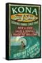Kona, Hawaii - Surf Shop-Lantern Press-Framed Stretched Canvas