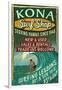 Kona, Hawaii - Surf Shop-Lantern Press-Framed Art Print