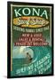 Kona, Hawaii - Surf Shop-Lantern Press-Framed Art Print