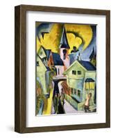 Konigstein with Red Church; Konigstein Mit Roter Kirche, 1916-Ernst Ludwig Kirchner-Framed Giclee Print