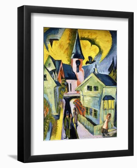 Konigstein with Red Church; Konigstein Mit Roter Kirche, 1916-Ernst Ludwig Kirchner-Framed Giclee Print