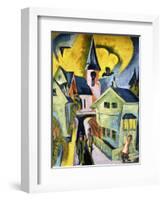 Konigstein with Red Church; Konigstein Mit Roter Kirche, 1916-Ernst Ludwig Kirchner-Framed Giclee Print