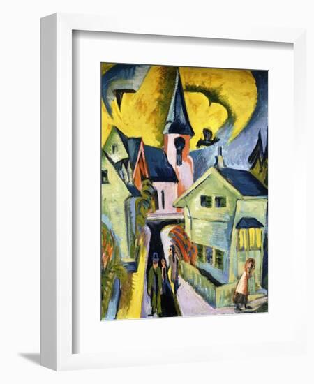 Konigstein with Red Church; Konigstein Mit Roter Kirche, 1916-Ernst Ludwig Kirchner-Framed Giclee Print