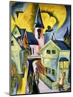 Konigstein with Red Church; Konigstein Mit Roter Kirche, 1916-Ernst Ludwig Kirchner-Mounted Giclee Print