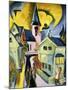 Konigstein with Red Church; Konigstein Mit Roter Kirche, 1916-Ernst Ludwig Kirchner-Mounted Giclee Print