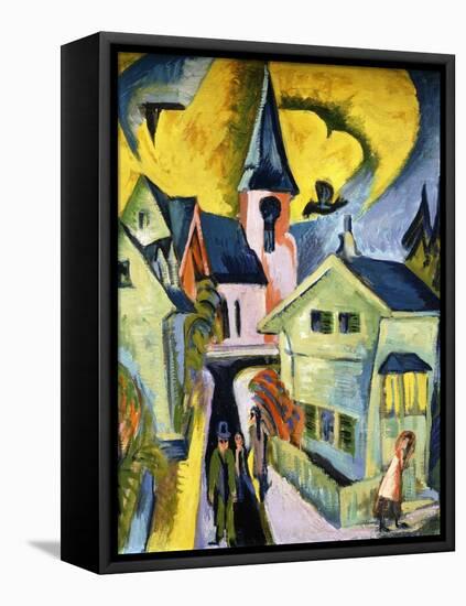 Konigstein with Red Church; Konigstein Mit Roter Kirche, 1916-Ernst Ludwig Kirchner-Framed Stretched Canvas