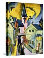 Konigstein with Red Church; Konigstein Mit Roter Kirche, 1916-Ernst Ludwig Kirchner-Stretched Canvas