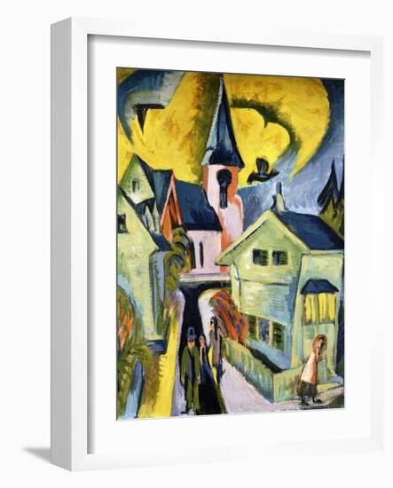 Konigstein with Red Church; Konigstein Mit Roter Kirche, 1916-Ernst Ludwig Kirchner-Framed Giclee Print