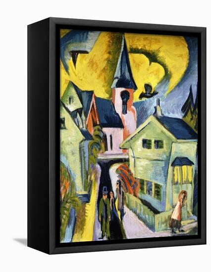 Konigstein with Red Church; Konigstein Mit Roter Kirche, 1916-Ernst Ludwig Kirchner-Framed Stretched Canvas