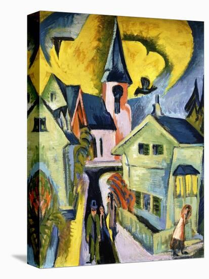 Konigstein with Red Church; Konigstein Mit Roter Kirche, 1916-Ernst Ludwig Kirchner-Stretched Canvas