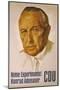 Konrad Adenauer Poster for the 1957 Elections Urging the People of Germany Not to Experiment-null-Mounted Photographic Print