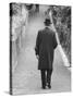 Konrad Adenauer Strolling Up the Footwalk to His Rhondorf Home-Ralph Crane-Stretched Canvas