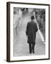 Konrad Adenauer Strolling Up the Footwalk to His Rhondorf Home-Ralph Crane-Framed Premium Photographic Print