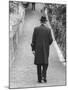 Konrad Adenauer Strolling Up the Footwalk to His Rhondorf Home-Ralph Crane-Mounted Premium Photographic Print