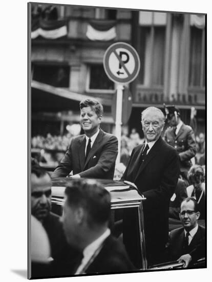 Konrad Adenauer with President John F. Kennedy-John Dominis-Mounted Photographic Print