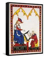 Konrad Von Wurzburg, Who Died in 1287, Dictates to a Scribe. Fol. 383R. Codex Manesse (Ca.1300)-null-Framed Stretched Canvas