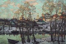 Early Spring, a City at the River, 1916-Konstantin Ivanovich Gorbatov-Giclee Print
