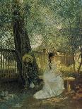 Young Woman on a Garden Bench, 1870s-Konstantin Jegor Makovskij-Framed Stretched Canvas
