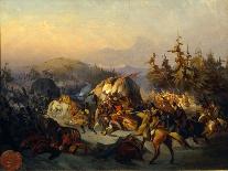 Russian Cossacks Attack French Troops in Transit-Konstantin Nikolayevich Filippov-Framed Stretched Canvas