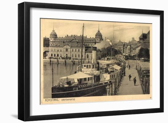 Konstanz Bodensee, Dampfer Im Hafen Liegend, Stadt-null-Framed Giclee Print