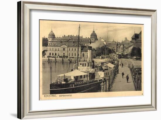 Konstanz Bodensee, Dampfer Im Hafen Liegend, Stadt-null-Framed Giclee Print