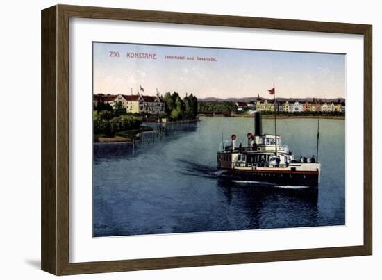 Konstanz Bodensee, Inselhotel Und Seestraße,Dampfer-null-Framed Giclee Print