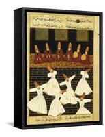 Konya Whirling Dervishes Ritual, 16th Century, Ottoman Miniature of the Anatolian School-null-Framed Stretched Canvas